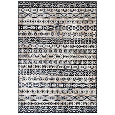 Safavieh 9 x 12 ft. Herat 370G Power Loomed Rectangle Area Rug Ivory & Black HRT370G-9